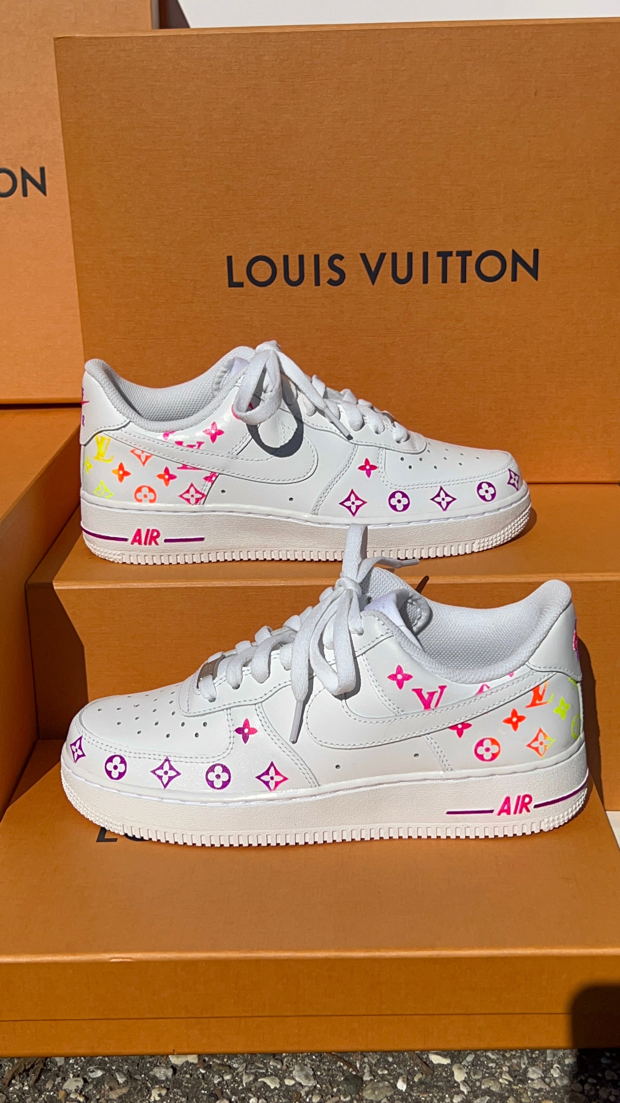 Nike Air Force 1 Low Custom Louis Vuitton Grey Reflective in 2023