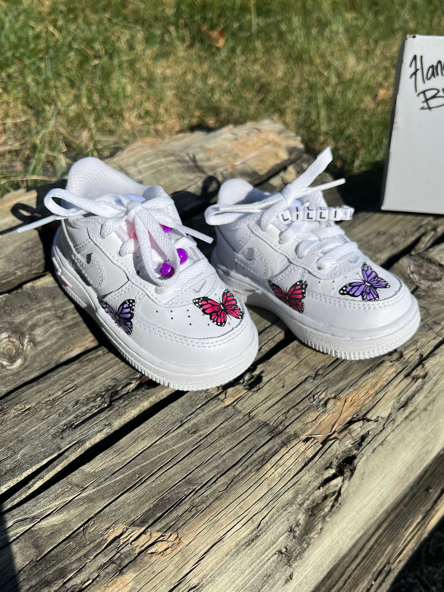 Baby Girl / Toddler Butterfly & Beads AF1's 0 - 4 Years