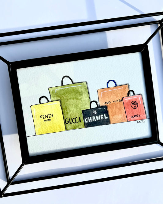 Framed Sketch "Luxury Shopping"